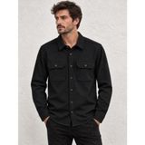 Tena Erkek Siyah Uzun Kollu Regular Fit Çift Cepli Gömlek - XL