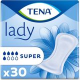 Tena Kadın Lady Süper 5 Damla Mesane Pedi 30'lu Paket Ekstra Hassas ve Yumuşak Yüzey