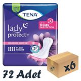 TENA Lady Maxi Night 8 Damla Kadın Mesane Pedi 12'li 6 Paket