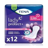 Tena Lady Protect+ Maxi Night Kadın Mesane Pedi, 12 Adet
