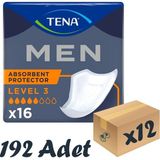 Tena Men Level-3, Erkek Mesane Pedi, 5 Damla, 16'lı 12 Paket 192 Adet - Standart