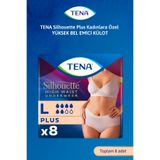 TENA Silhouette Plus Kadınlara Özel Yüksek Bel Emici Külot Krem L 8'li 1 Paket (8 Adet)