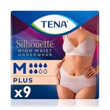 Tena Silhouette Plus Kadınlara Özel Yüksek Bel Emici Külot, Krem, M Beden, 9'lu Paket