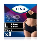 Tena Silhouette Plus Kadınlara Özel Yüksek Bel Emici Külot Siyah Large 8 Adet