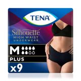TENA Silhouette Plus Kadınlara Özel Yüksek Bel Emici Külot Siyah M 9'lu 1 Paket (9 Adet)