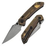Tenable Fenrir | Üstten Kilitli | Amber PEI (Ultem) Sap | Damascus Çelik Çakı | B1034H6