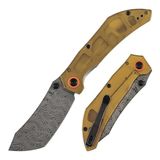 Tenable Tipper | Amber PEI/Ultem Sap | Damascus Çelik Çakı | B1079A5