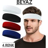 Tenax Fit Havlu Saç Bandı Ter Kafa Bandı Headband Tenis - Futbol - Basketbol Saç Bandı Sporcu Kafa Bandı 1 Adet - Beyaz