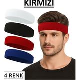 Tenax Fit Havlu Saç Bandı Ter Kafa Bandı Headband Tenis - Futbol - Basketbol Saç Bandı Sporcu Kafa Bandı 1 Adet - Kırmızı