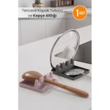 Tencere Kapak Tutucu ve Kepçe Altlığı - Kaşıklık