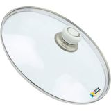 Tencere Sahan Tava Cam Kapağı Kapak 14 cm Beyaz Tutma Tepesi - Adet-Set