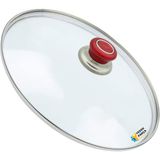 Tencere Sahan Tava Cam Kapağı Kapak 14 cm Kırmızı Tutma Tepesi - Adet-Set