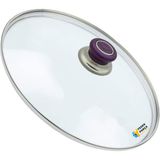 Tencere Sahan Tava Cam Kapağı Kapak 14 cm Mor Tutma Tepesi - Adet-Set