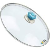 Tencere Sahan Tava Cam Kapağı Kapak 14 cm Turkuaz Tutma Tepesi - Adet-Set