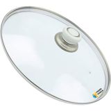 Tencere Sahan Tava Cam Kapağı Kapak 16 cm Beyaz Tutma Tepesi - Adet-Set