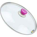 Tencere Sahan Tava Cam Kapağı Kapak 16 cm Fuşya Tutma Tepesi - Adet-Set