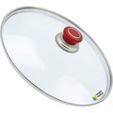 Tencere Sahan Tava Cam Kapağı Kapak 16 cm Kırmızı Tutma Tepesi - Adet-Set