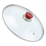 Tencere Sahan Tava Cam Kapağı Kapak 16 cm Kırmızı Tutma Tepesi