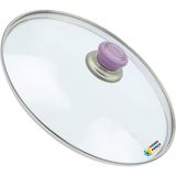 Tencere Sahan Tava Cam Kapağı Kapak 16 cm Lila Tutma Tepesi - Adet-Set