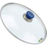 Tencere Sahan Tava Cam Kapağı Kapak 16 cm Mavi Tutma Tepesi - Adet-Set