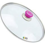 Tencere Sahan Tava Cam Kapağı Kapak 20 cm Fuşya Tutma Tepesi - Adet-Set