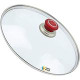 Tencere Sahan Tava Cam Kapağı Kapak 20 cm Kırmızı Tutma Tepesi - Adet-Set