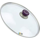 Tencere Sahan Tava Cam Kapağı Kapak 20 cm Mor Tutma Tepesi - Adet-Set
