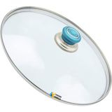 Tencere Sahan Tava Cam Kapağı Kapak 20 cm Turkuaz Tutma Tepesi - Adet-Set