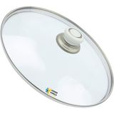 Tencere Sahan Tava Cam Kapağı Kapak 22 cm Beyaz Tutma Tepesi - Adet-Set