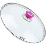 Tencere Sahan Tava Cam Kapağı Kapak 22 cm Fuşya Tutma Tepesi - Adet-Set