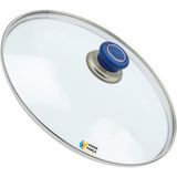 Tencere Sahan Tava Cam Kapağı Kapak 22 cm Mavi Tutma Tepesi - Adet-Set