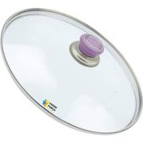 Tencere Sahan Tava Cam Kapağı Kapak 24 cm Lila Tutma Tepesi - Adet-Set
