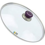 Tencere Sahan Tava Cam Kapağı Kapak 24 cm Mor Tutma Tepesi - Adet-Set