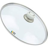 Tencere Sahan Tava Cam Kapağı Kapak 26 cm Beyaz Tutma Tepesi - Adet-Set