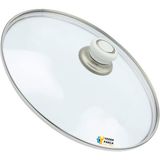 Tencere Sahan Tava Cam Kapağı Kapak 28 cm Beyaz Tutma Tepesi - Adet-Set