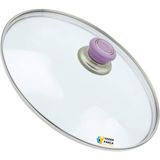 Tencere Sahan Tava Cam Kapağı Kapak 28 cm Lila Tutma Tepesi - Adet-Set