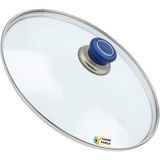 Tencere Sahan Tava Cam Kapağı Kapak 28 cm Mavi Tutma Tepesi - Adet-Set