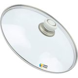 Tencere Sahan Tava Cam Kapağı Kapak 30 cm Beyaz Tutma Tepesi - Adet-Set