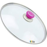 Tencere Sahan Tava Cam Kapağı Kapak 30 cm Fuşya Tutma Tepesi - Adet-Set