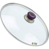 Tencere Sahan Tava Cam Kapağı Kapak 30 cm Mor Tutma Tepesi - Adet-Set