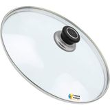 Tencere Sahan Tava Cam Kapağı Kapak 30 cm Siyah Tutma Tepesi - Adet-Set