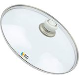 Tencere Sahan Tava Cam Kapağı Kapak 32 cm Beyaz Tutma Tepesi - Adet-Set