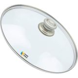 Tencere Sahan Tava Cam Kapağı Kapak 32 cm Gri Tutma Tepesi - Adet-Set
