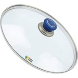 Tencere Sahan Tava Cam Kapağı Kapak 32 cm Mavi Tutma Tepesi - Adet-Set