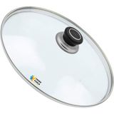 Tencere Sahan Tava Cam Kapağı Kapak 32 cm Siyah Tutma Tepesi - Adet-Set