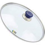 Tencere Sahan Tava Cam Kapağı Kapak 34 cm Lacivert Tutma Tepesi - Adet-Set