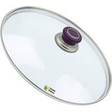 Tencere Sahan Tava Cam Kapağı Kapak 34 cm Mor Tutma Tepesi - Adet-Set