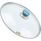 Tencere Sahan Tava Cam Kapağı Kapak 34 cm Turkuaz Tutma Tepesi - Adet-Set