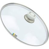 Tencere Sahan Tava Cam Kapağı Kapak 36 cm Beyaz Tutma Tepesi - Adet-Set