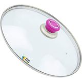 Tencere Sahan Tava Cam Kapağı Kapak 36 cm Fuşya Tutma Tepesi - Adet-Set